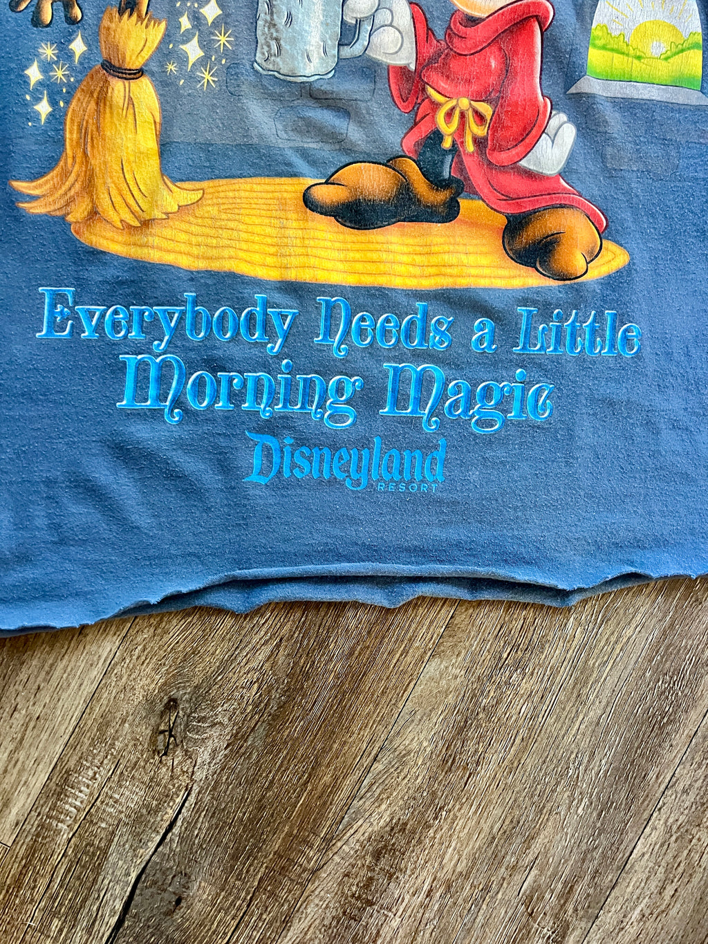 887 -Navy Sorcerer Mickey Everybody Needs a Little Magic in the Morning Shirt - XL