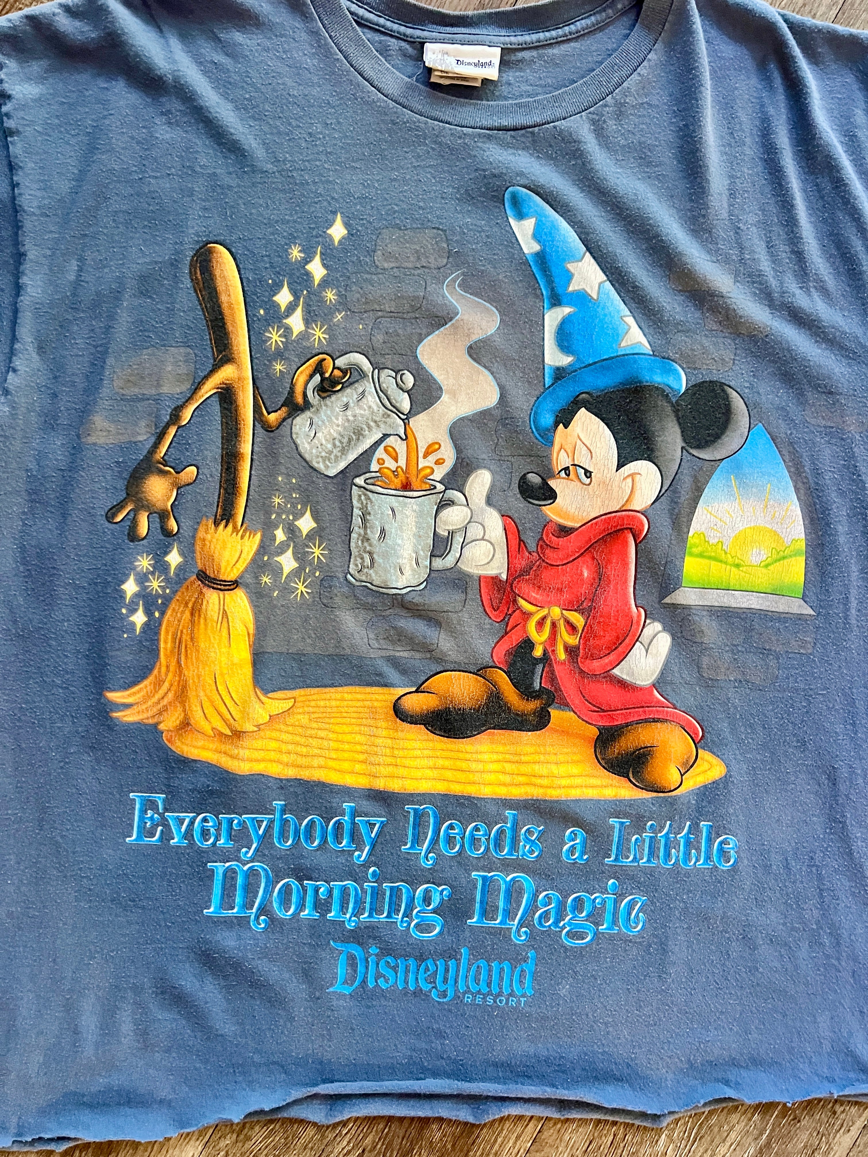 887 -Navy Sorcerer Mickey Everybody Needs a Little Magic in the Morning Shirt - XL