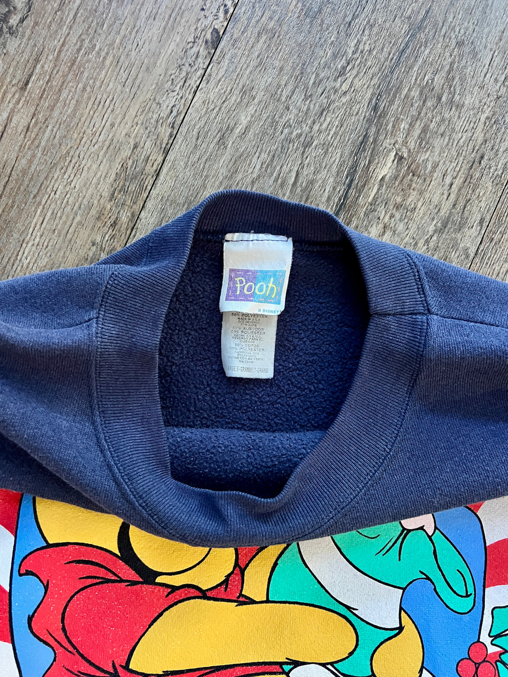 888 -Navy WTP & Piglet A Good Friend is the Best Gift of All Crewneck - L