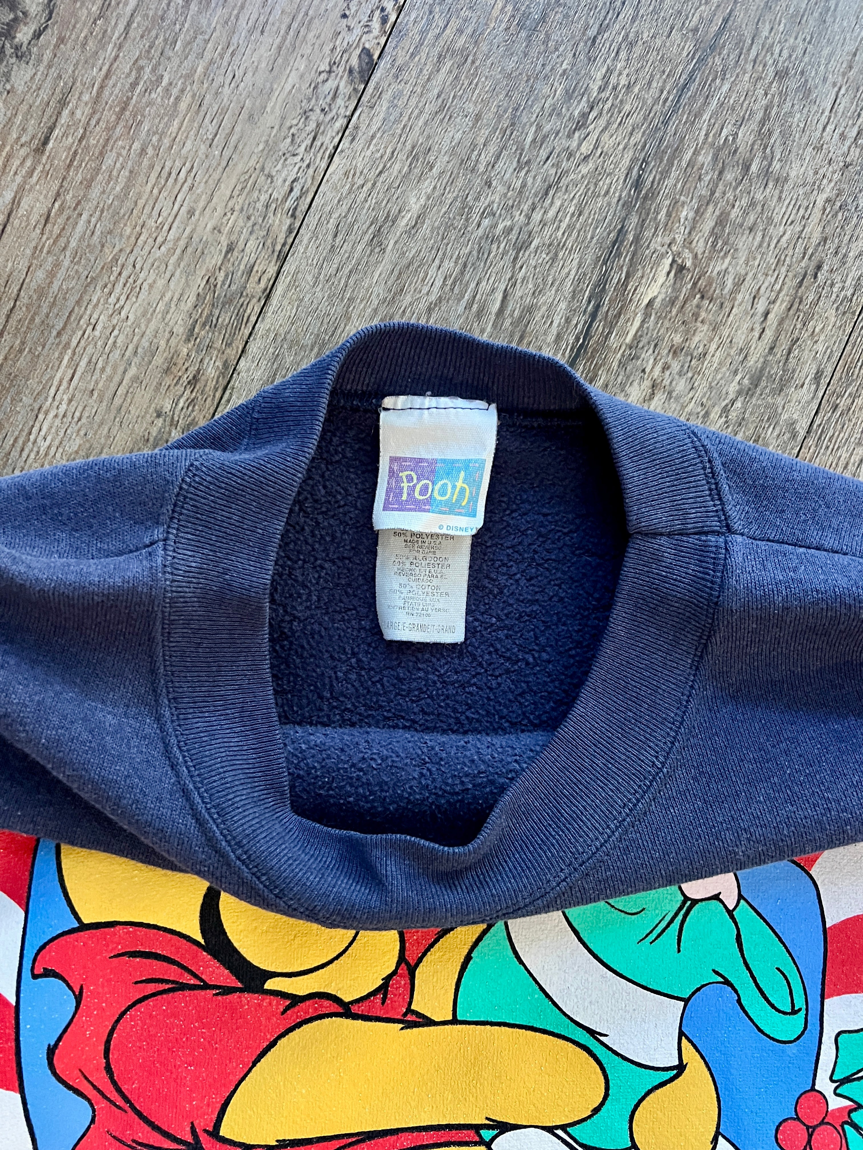 888 -Navy WTP & Piglet A Good Friend is the Best Gift of All Crewneck - L