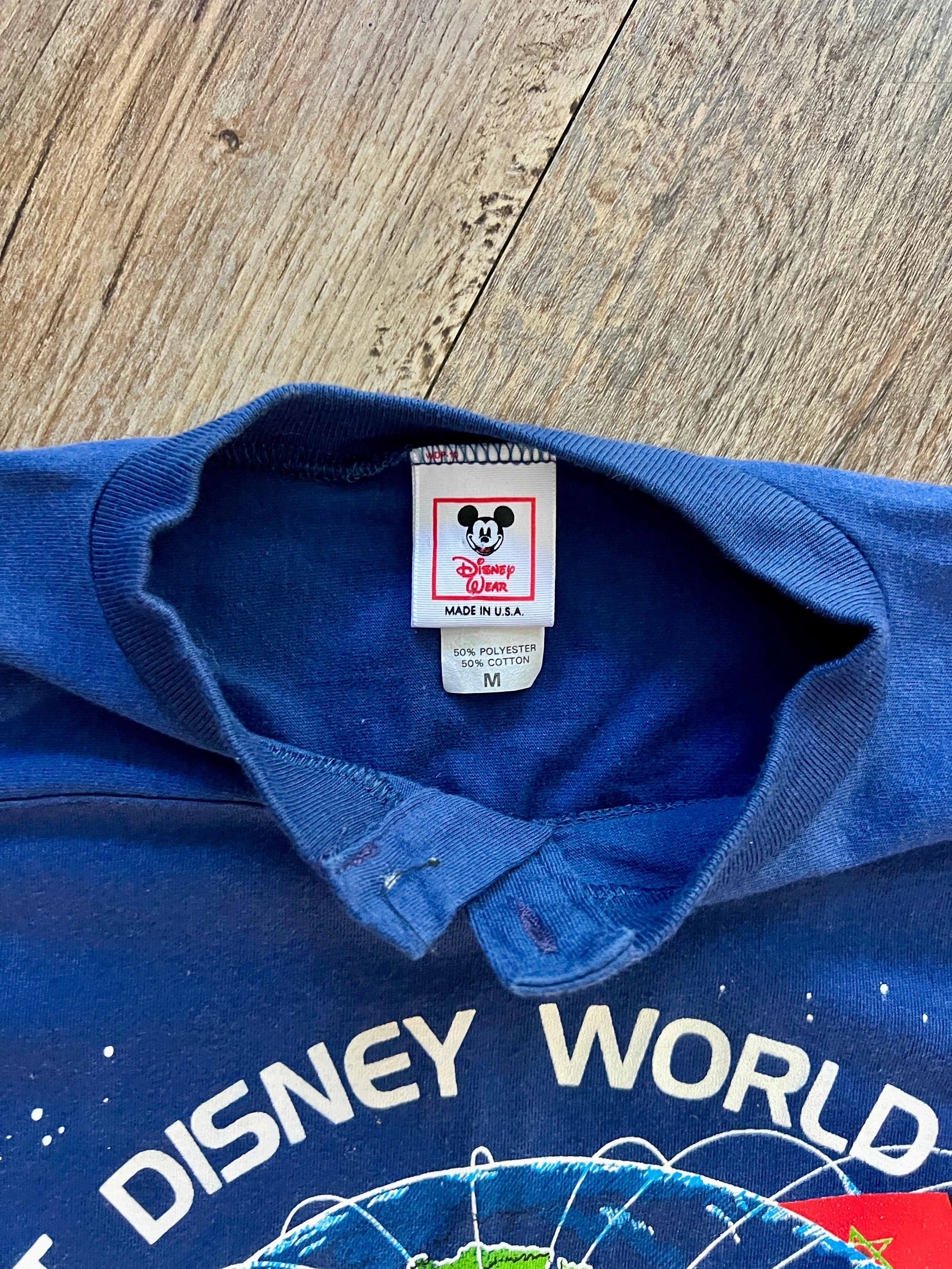 890 -Navy WDW EPCOT Center Nations Globe Shirt - M