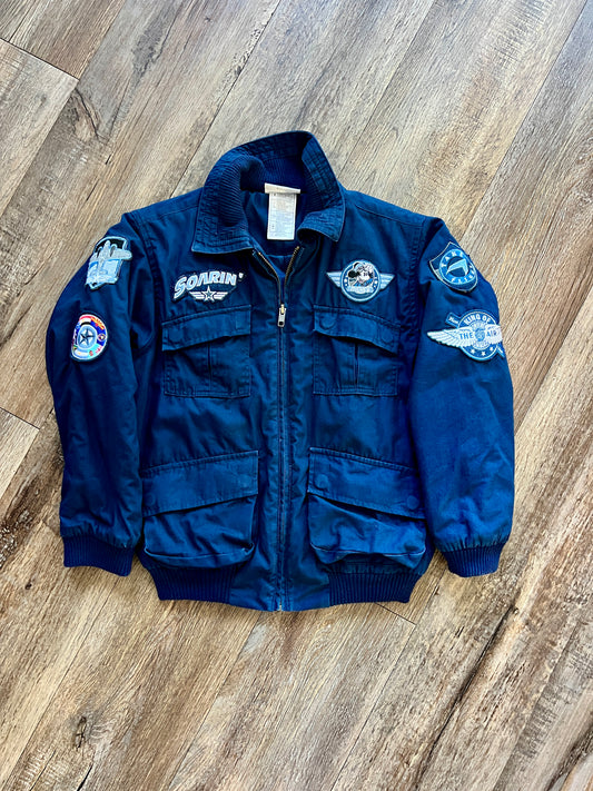 892 - KIDS Blue Soarin' Patch Bomber Jacket - YM