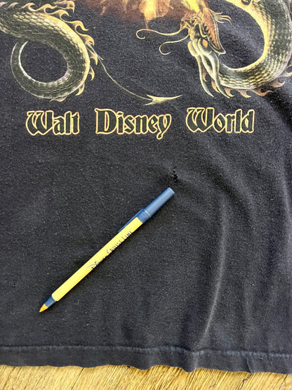 899 -Red, Yellow, & Black Tie-Dye Mickey Dragon Shirt - NT / 2X