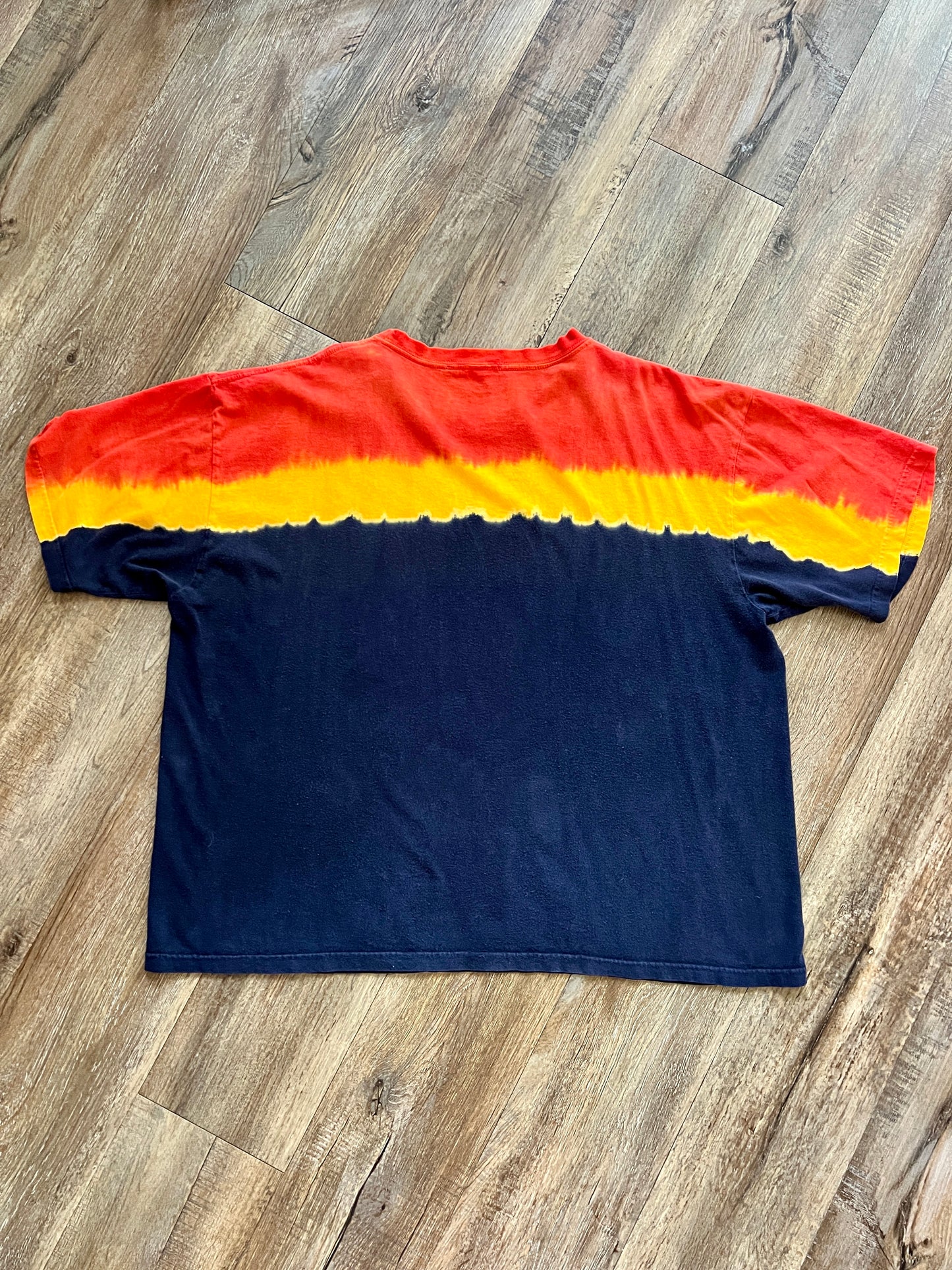 899 -Red, Yellow, & Black Tie-Dye Mickey Dragon Shirt - NT / 2X