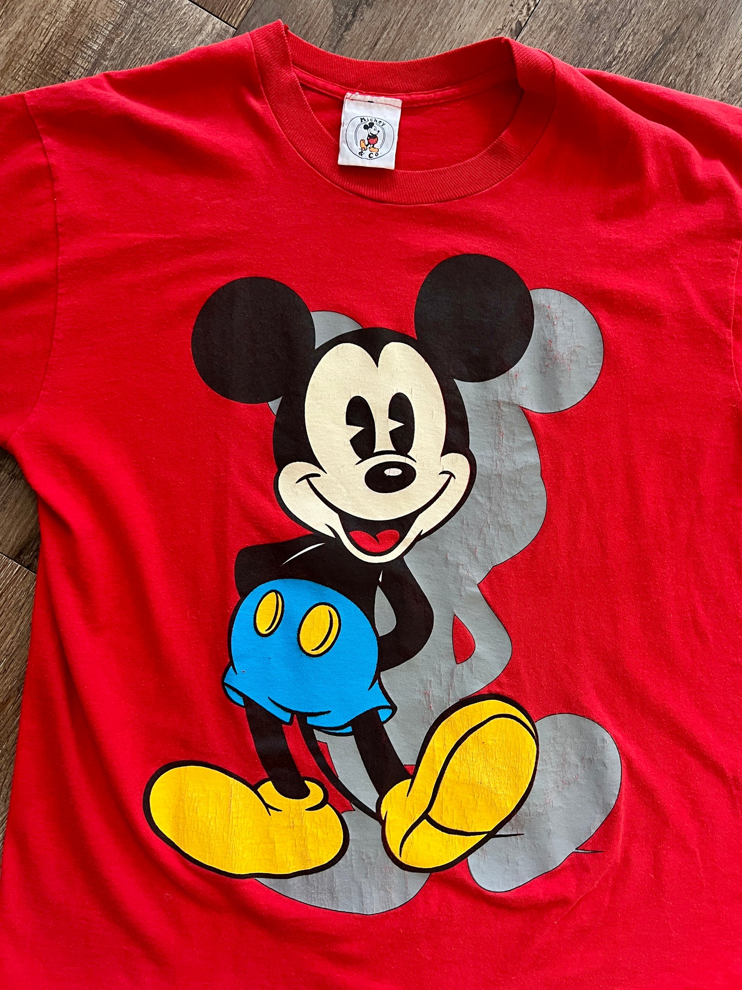 901 -Red Classic Mickey Standing Shirt - OSFA