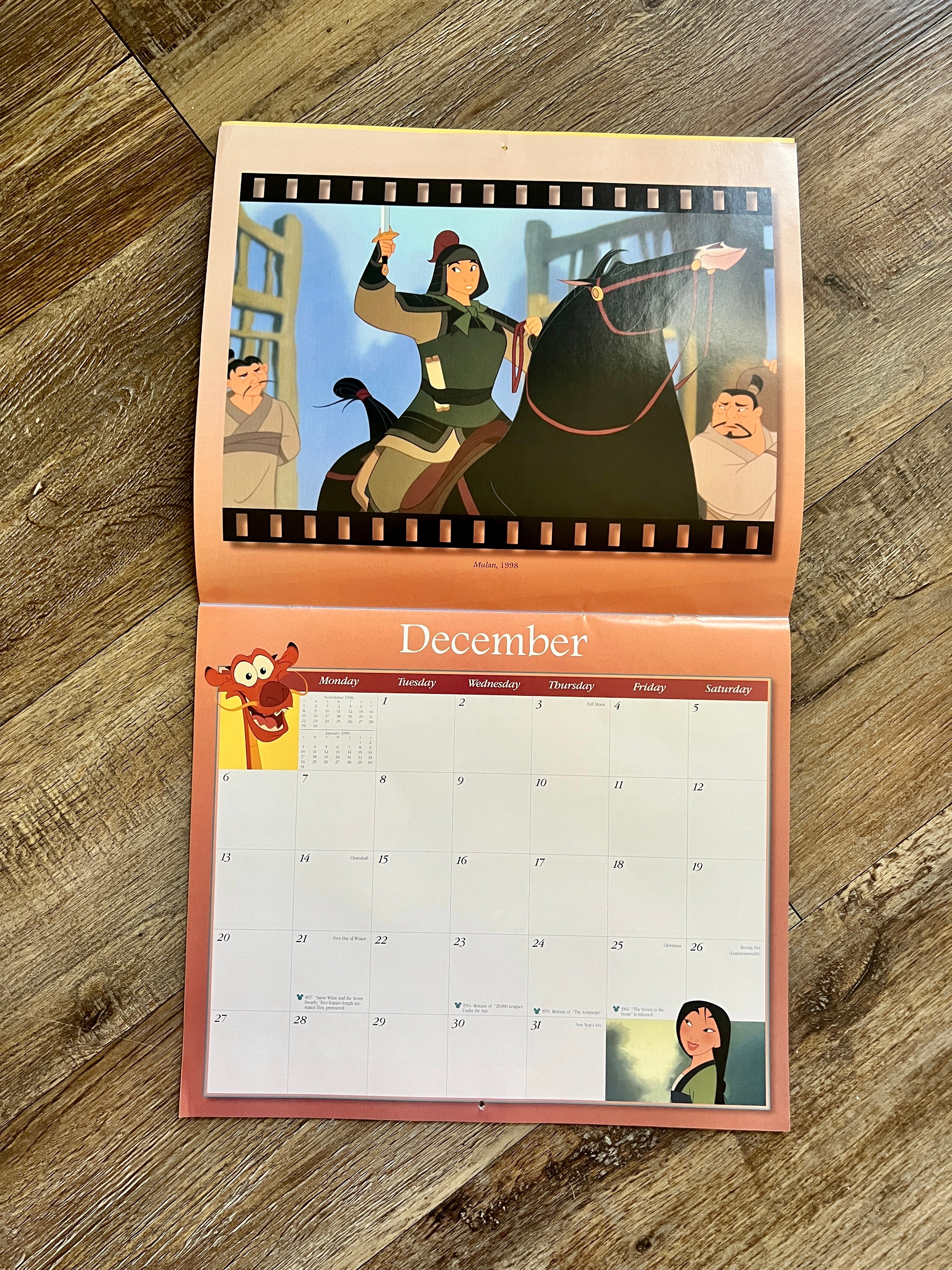 1998 / 1999 15 Month Animated Film Classics Calendar
