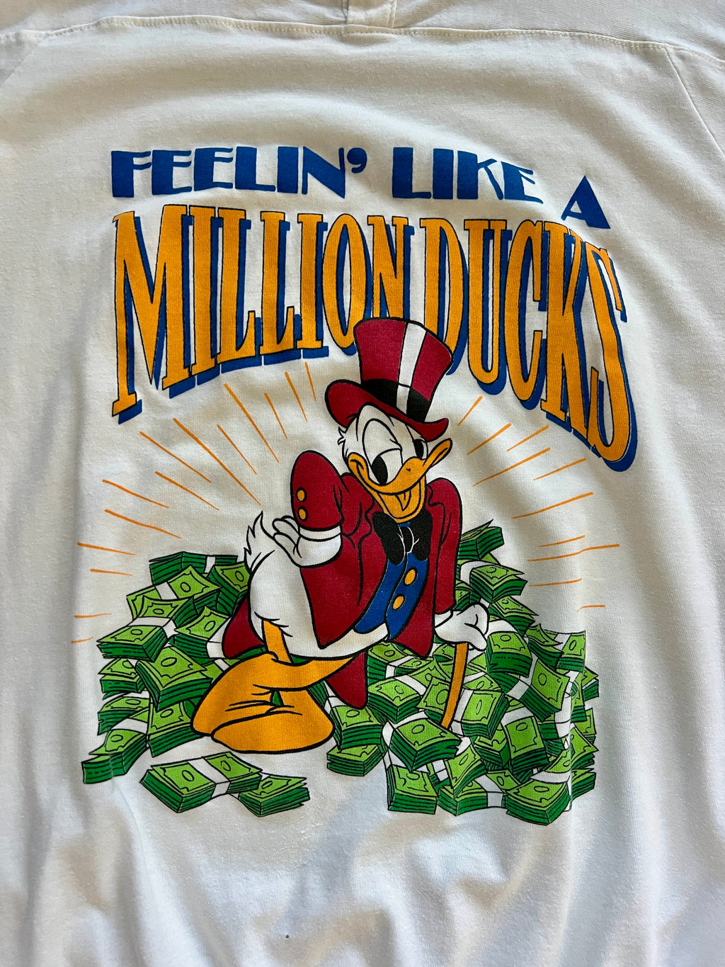 907 -White Feelin' Like A Million Ducks Donald Cash Shirt - M