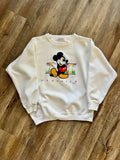 908 -White Genus Mickey Classics Applique Crewneck - M