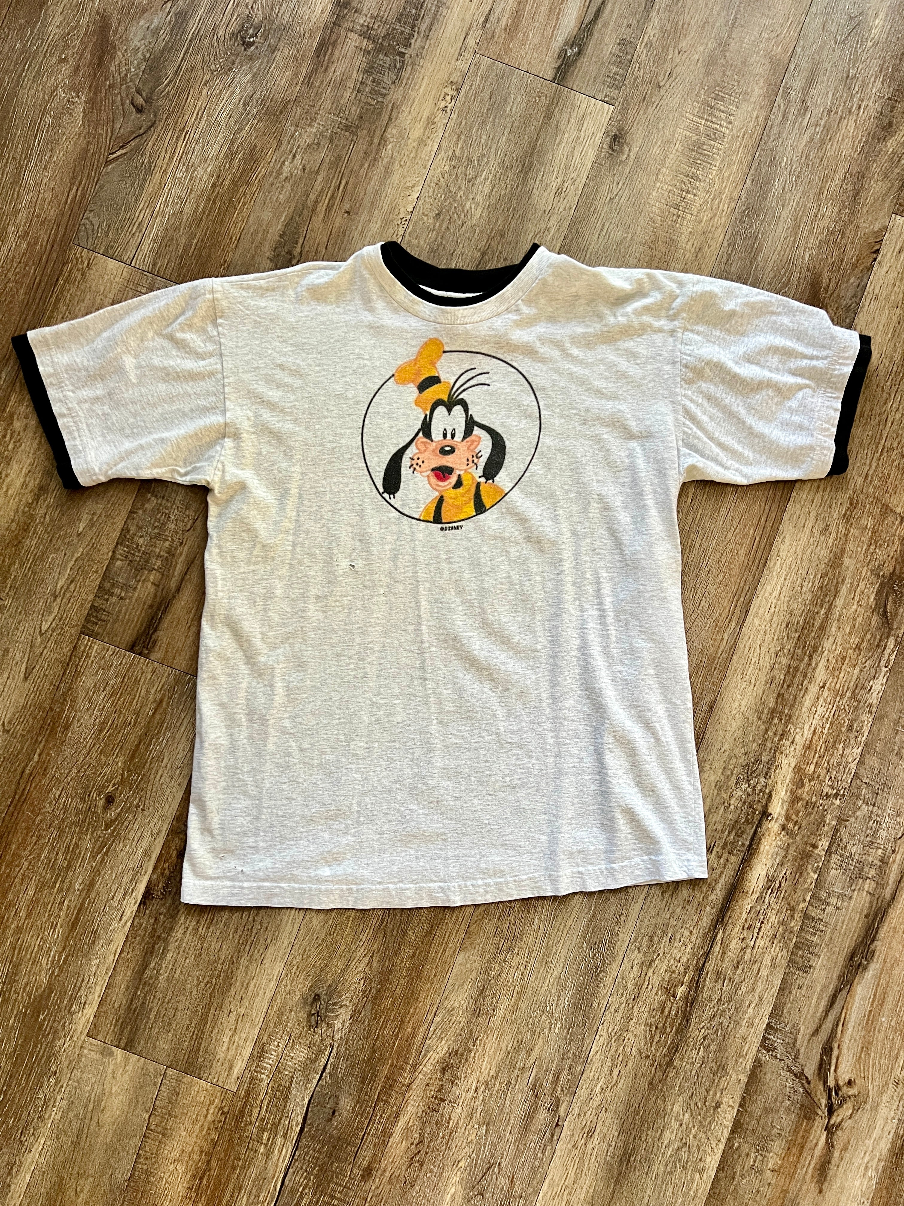 915 -Grey Double Collar Yellow Goofy Shirt - L