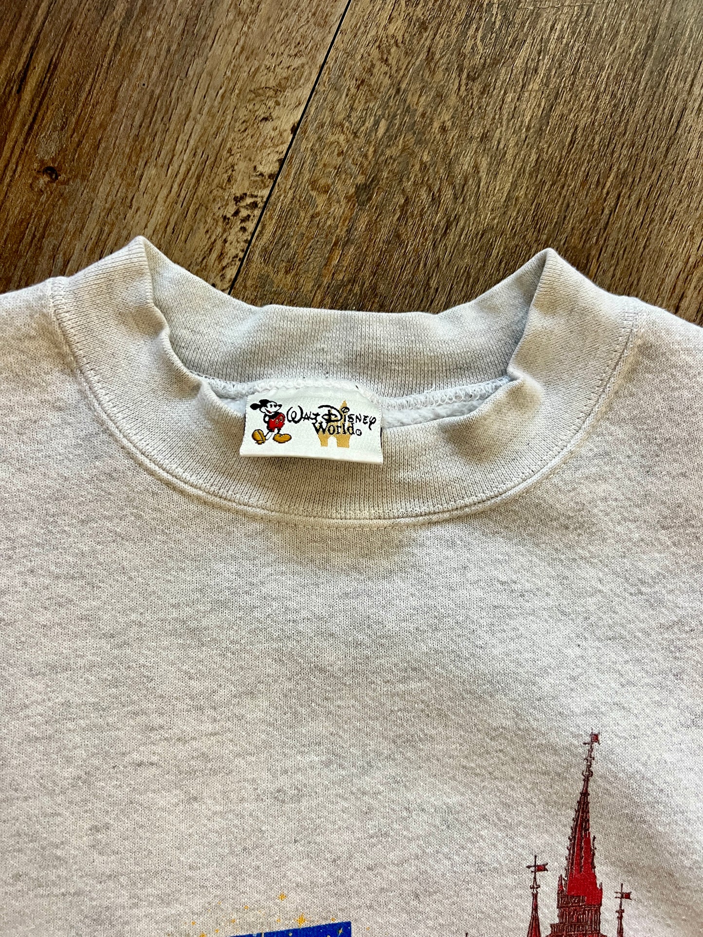 917 -Heather Grey Colorblock 4 Parks WDW Logo Crewneck - M