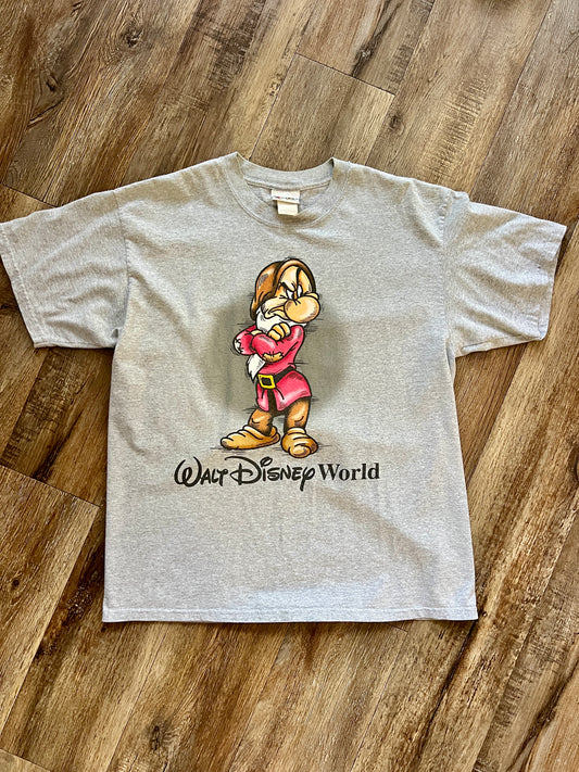 918 -Grey Grumpy WDW Logo Shirt - L