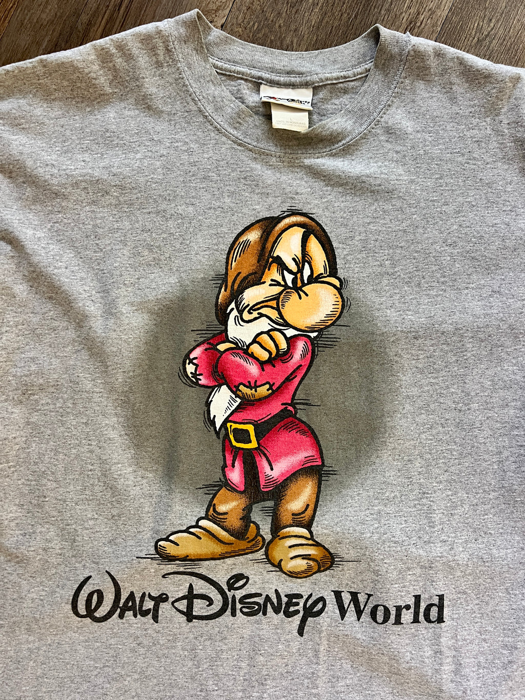 918 -Grey Grumpy WDW Logo Shirt - L