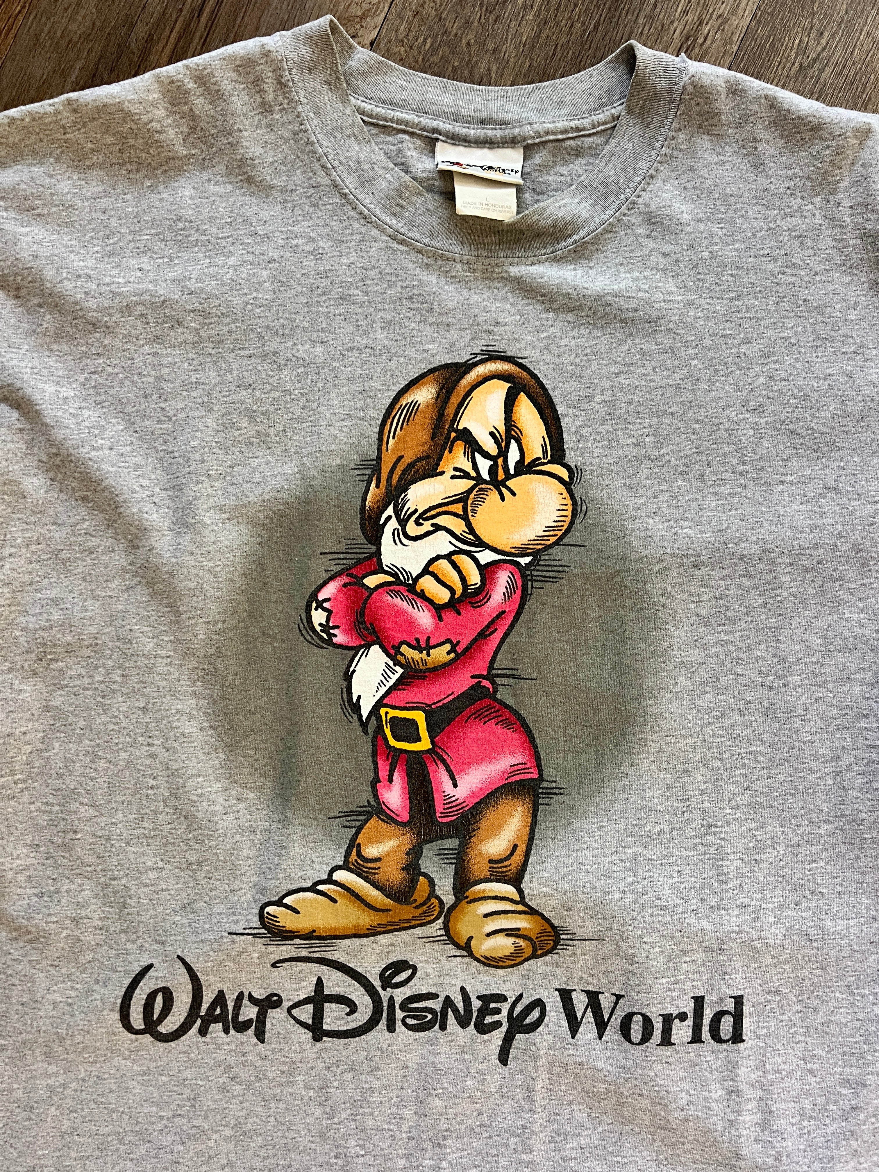 918 -Grey Grumpy WDW Logo Shirt - L