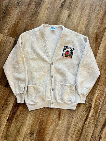 919 -Grey Waving Mickey WDS Button Up Sweatshirt - OSFA