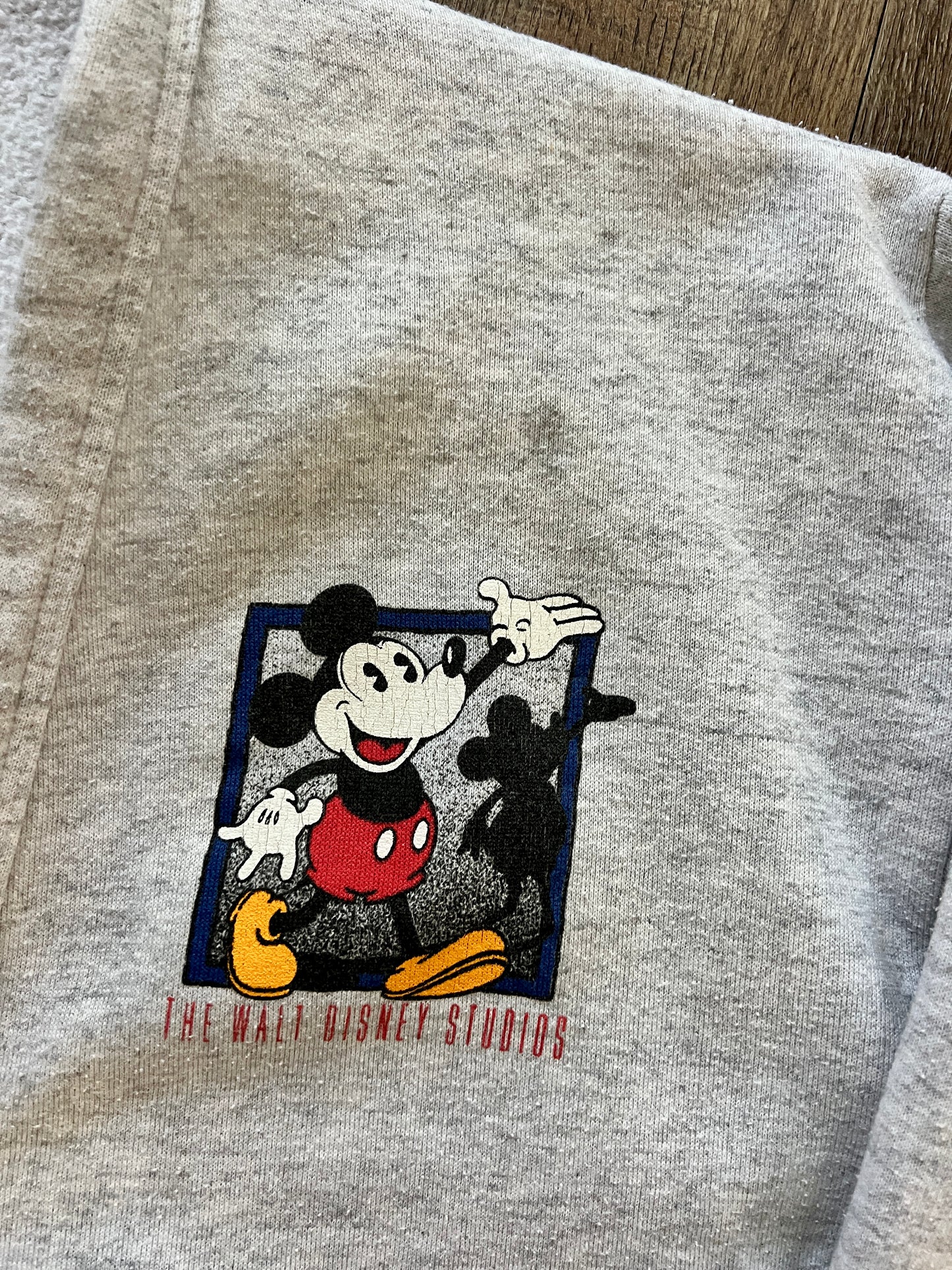 919 -Grey Waving Mickey WDS Button Up Sweatshirt - OSFA