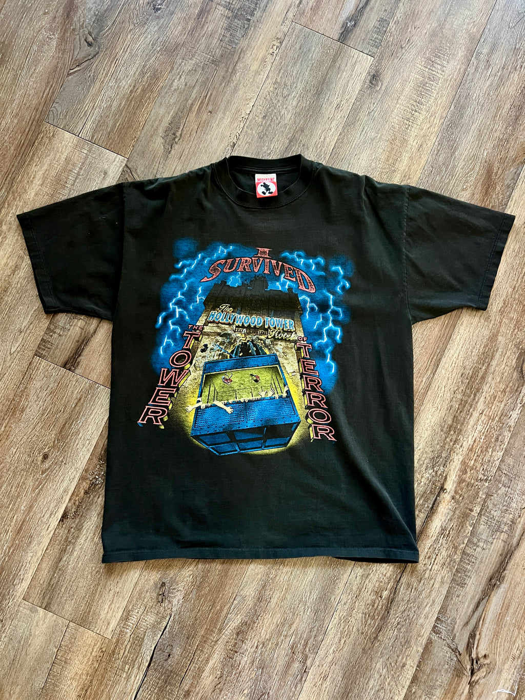927 -Black I Survived Tower of Terror Dropping Elevator Shirt - XL