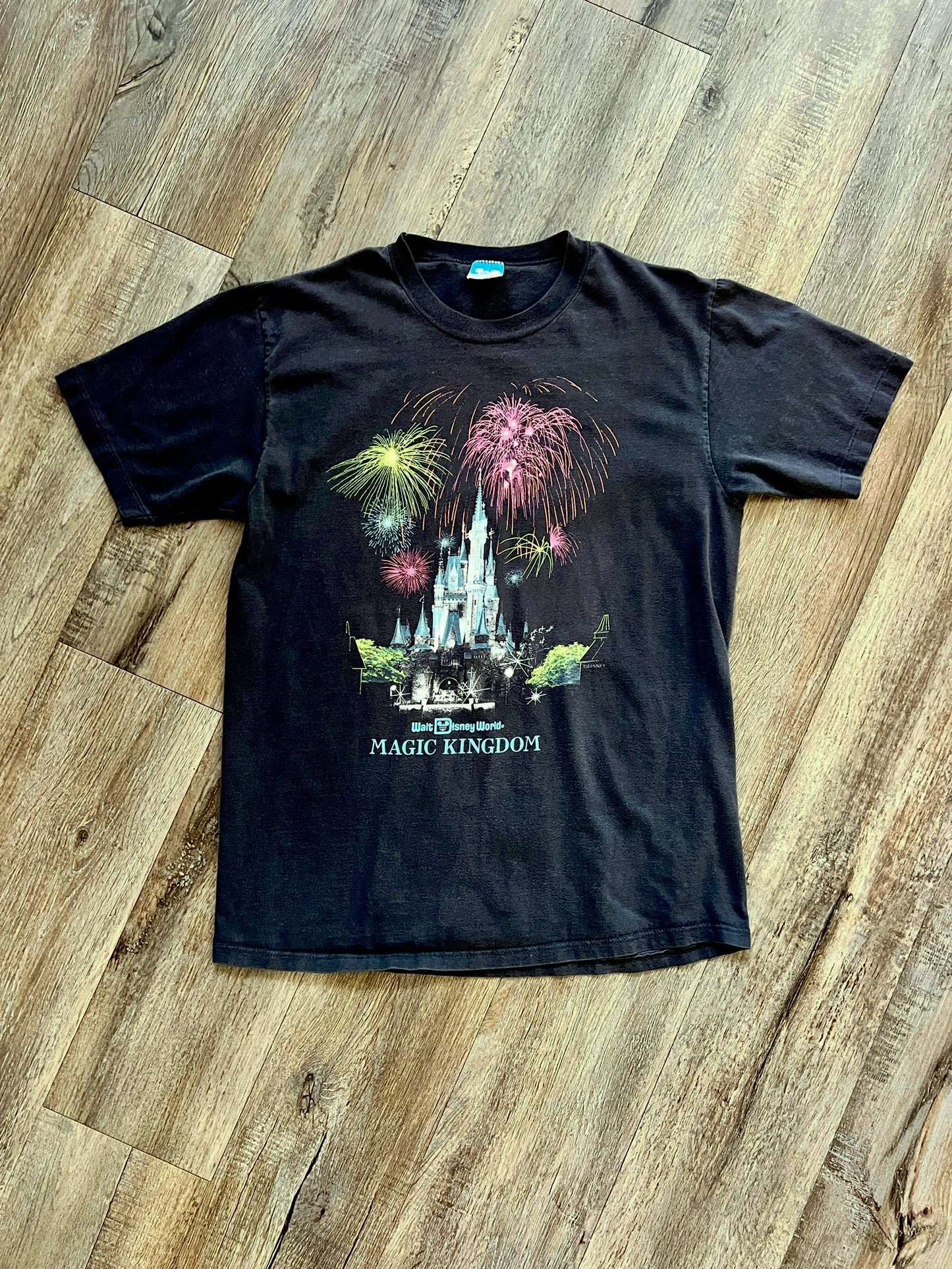929 -Black Cinderella Castle Fireworks Magic Kingdom Shirt - XL