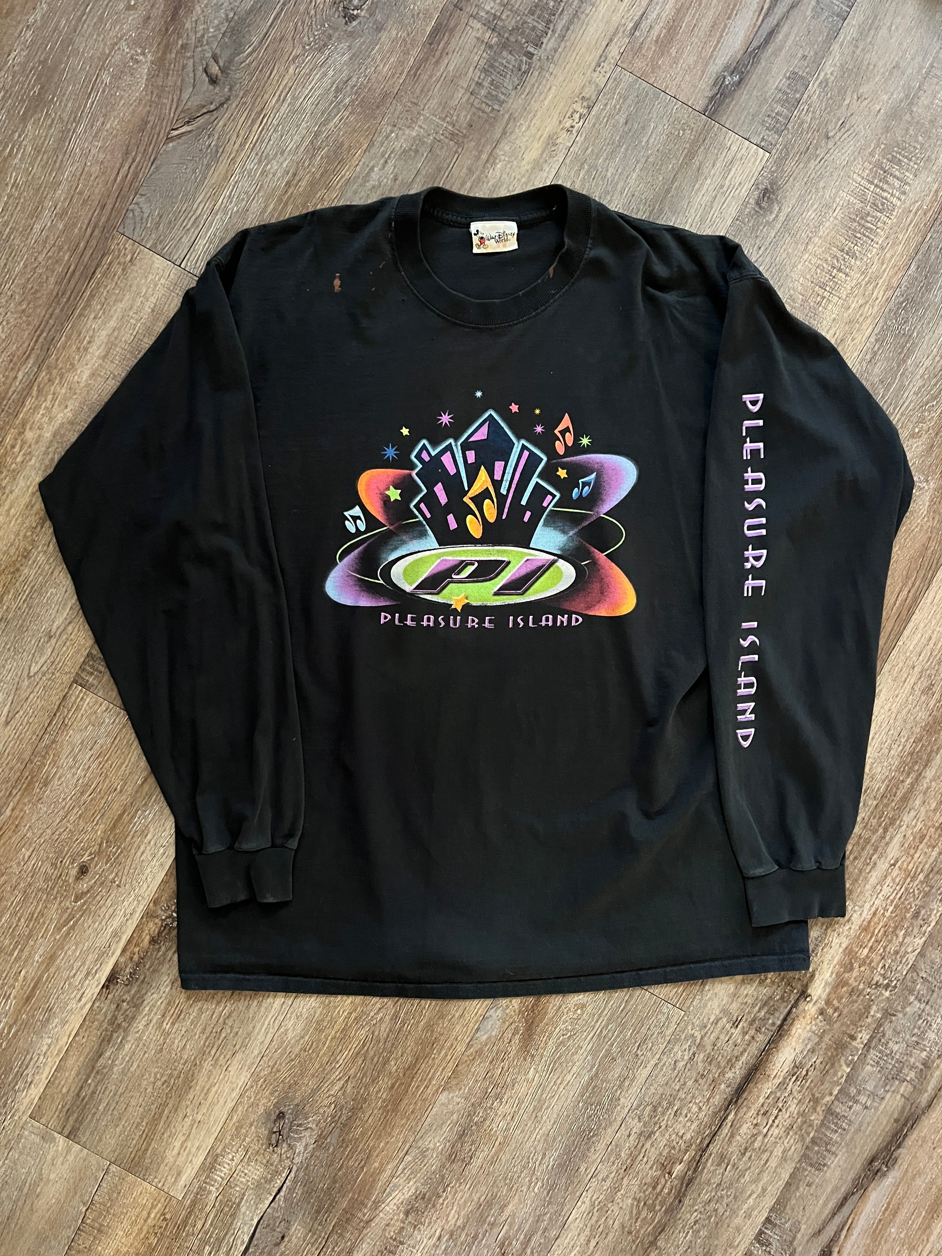 930 -Black Pleasure Island Logo Long Sleeve - 2X