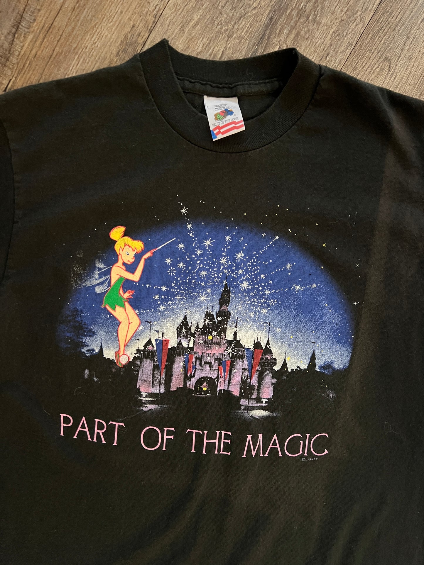 932 -Black Tinkerbell Disneyland Part of the Magic Shirt - L