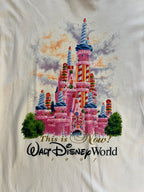 935 -White This Is Now That Was Then 25th Anniversary Cinderella Castle Shirt - L