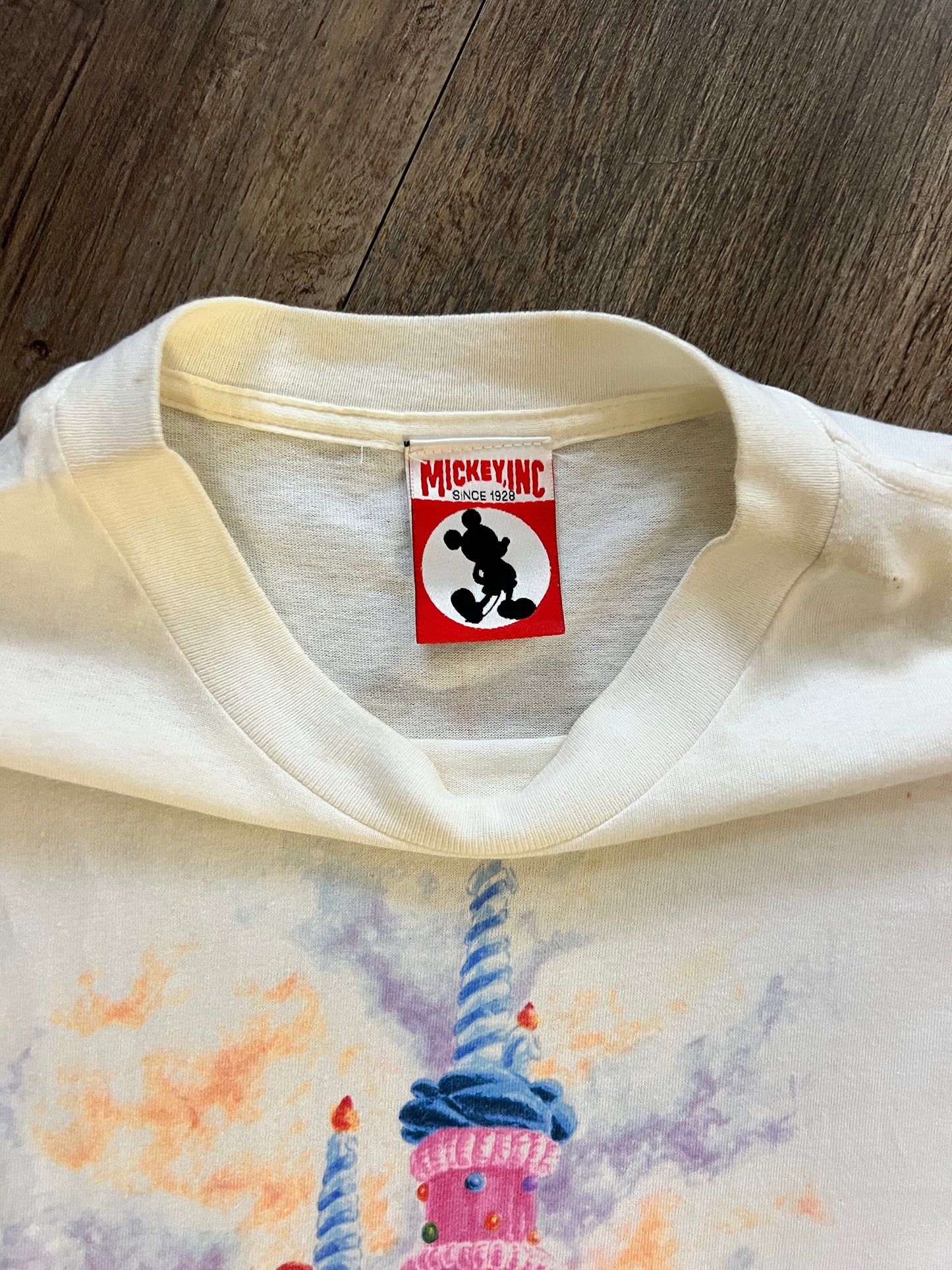 935 -White This Is Now That Was Then 25th Anniversary Cinderella Castle Shirt - L