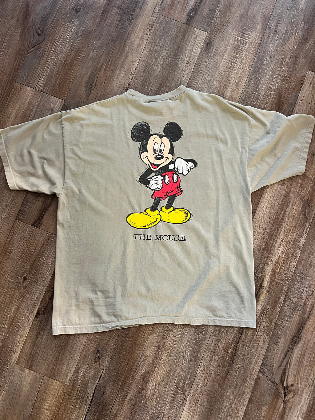 938 -Sage Green The Shorts, The Gloves, The Shoes Mickey Mouse Character Shirt - XL