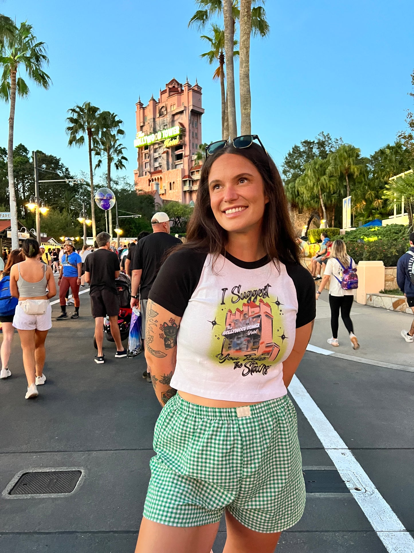 I Suggest You Take The Stairs Baby Raglan Crop