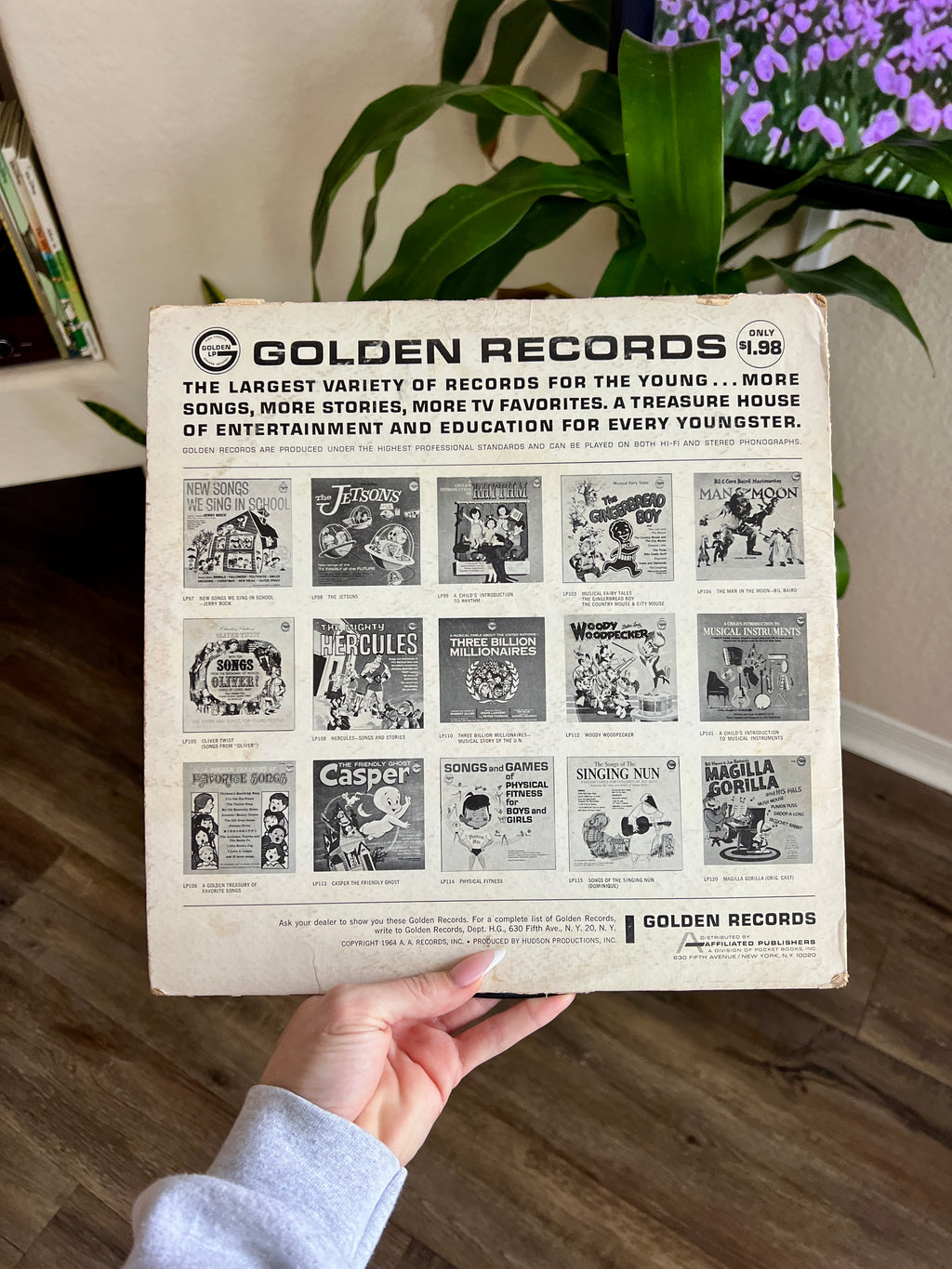 958 -Favorite Songs from Walt Disney Motion Picture Hits Vinyl Record 33
