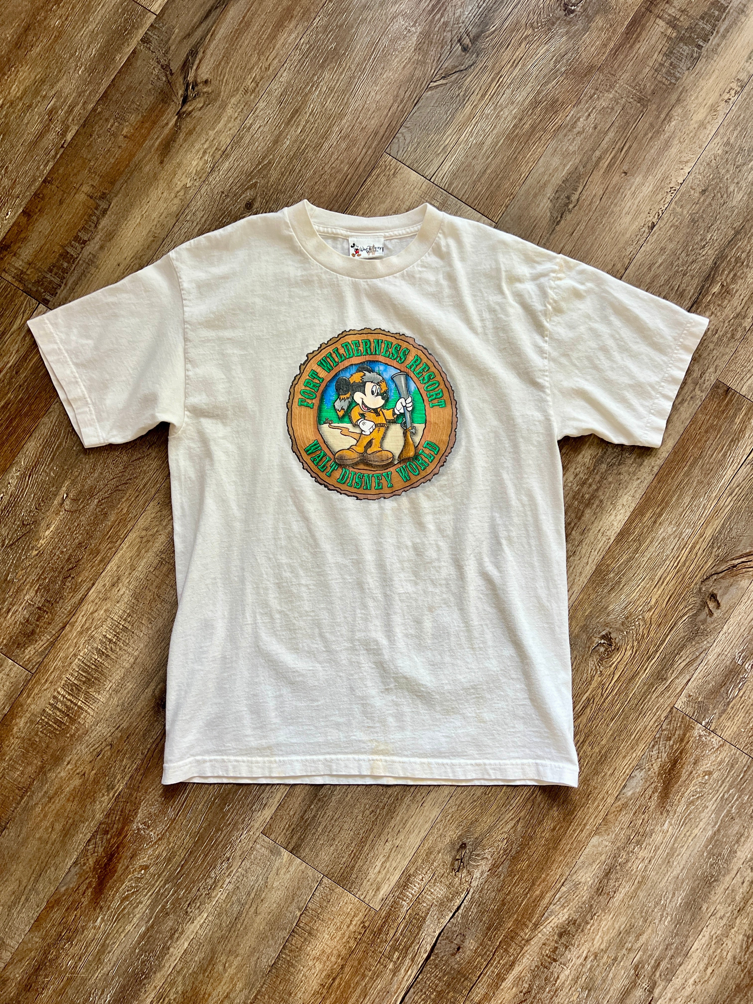 1271 - White Fort Wilderness Mickey Logo Shirt - L
