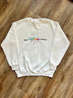 1273 - White Embroidered WDW Logo Mickey Crewneck - NT / S