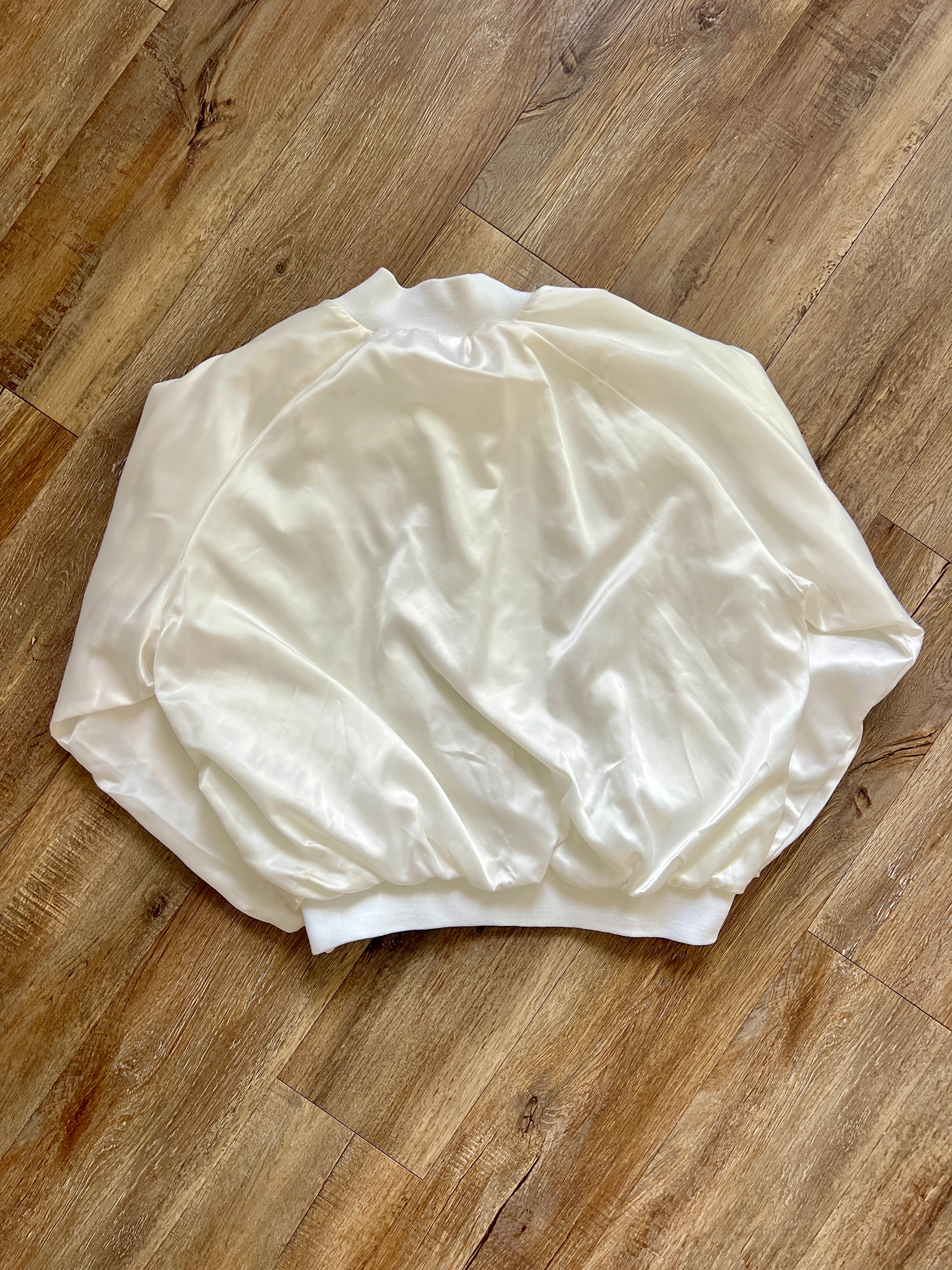 1274 - White Embroidered Satin EPCOT Mickey Bomber  - XL