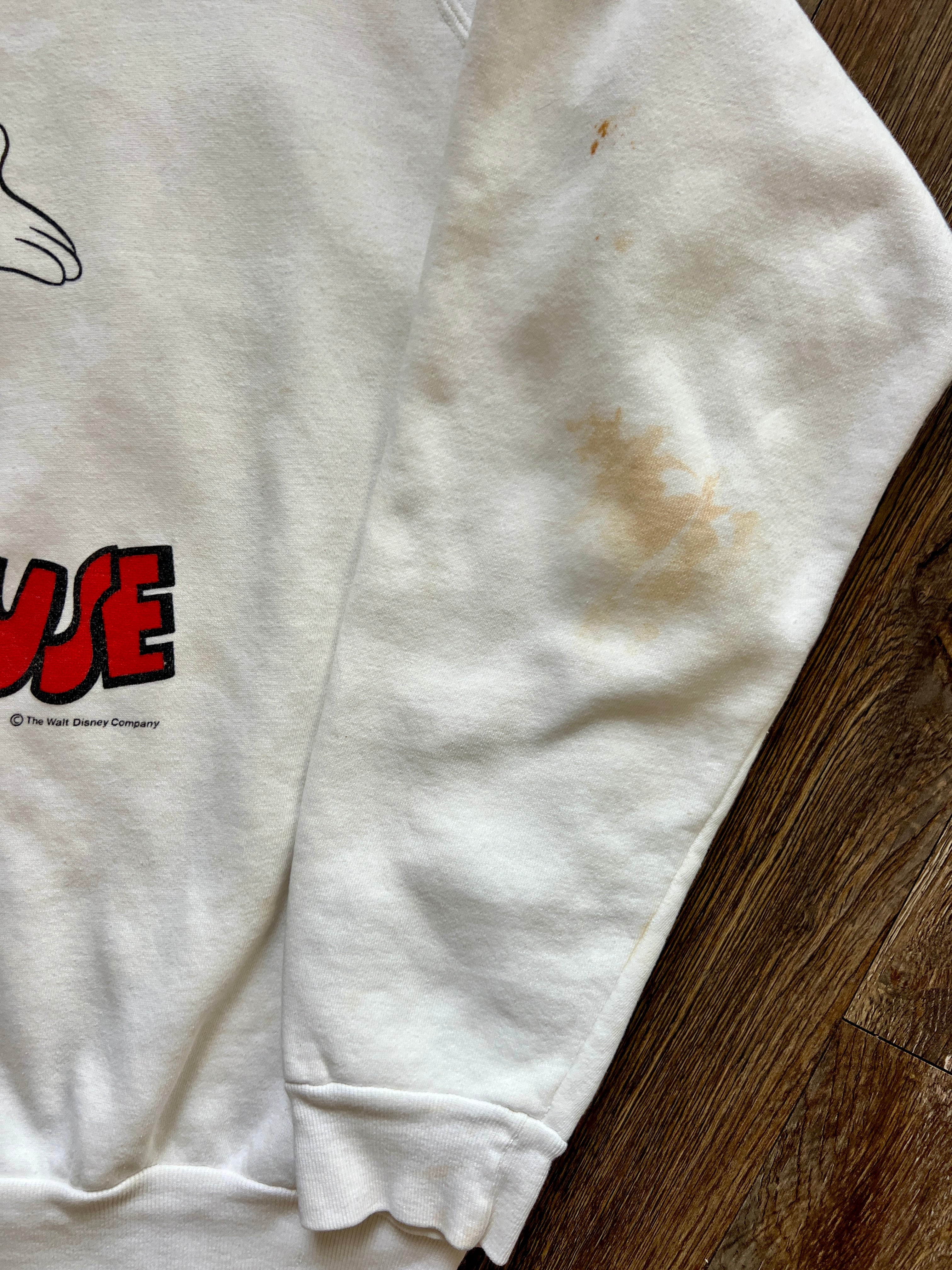 1275 - White Mickey Mouse Letter Florida Front & Back Hit Crewneck - XL