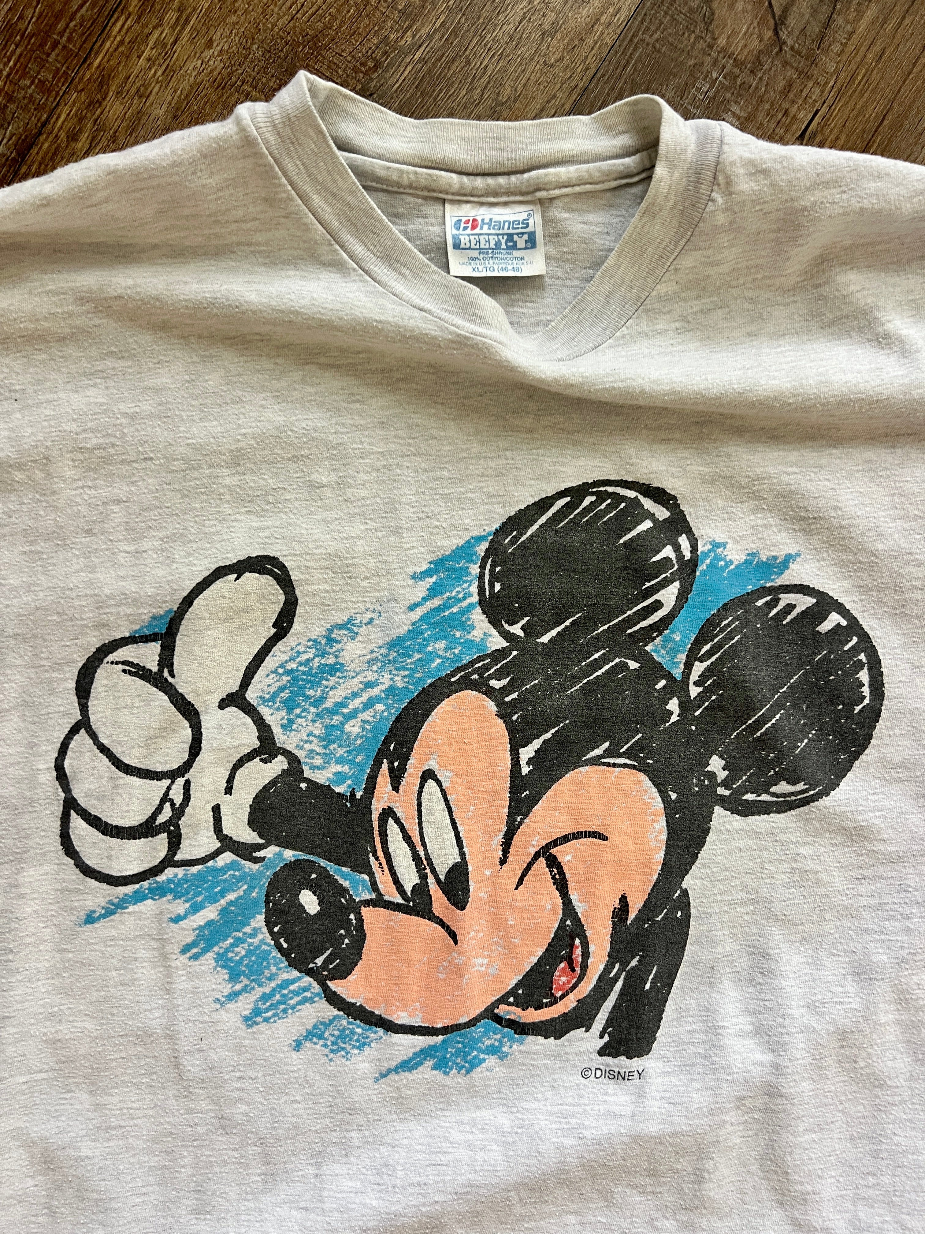 1280 - Grey Sketch Mickey Shirt - XL