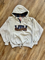 1281 - Grey & Plaid Mickey Inc WDW Applique Hoodie - NT / XL