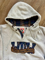 1281 - Grey & Plaid Mickey Inc WDW Applique Hoodie - NT / XL