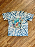 1284 - Blue & White Tie-Dye WDW Icons Sorcerer Mickey Shirt - S