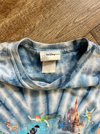 1284 - Blue & White Tie-Dye WDW Icons Sorcerer Mickey Shirt - S
