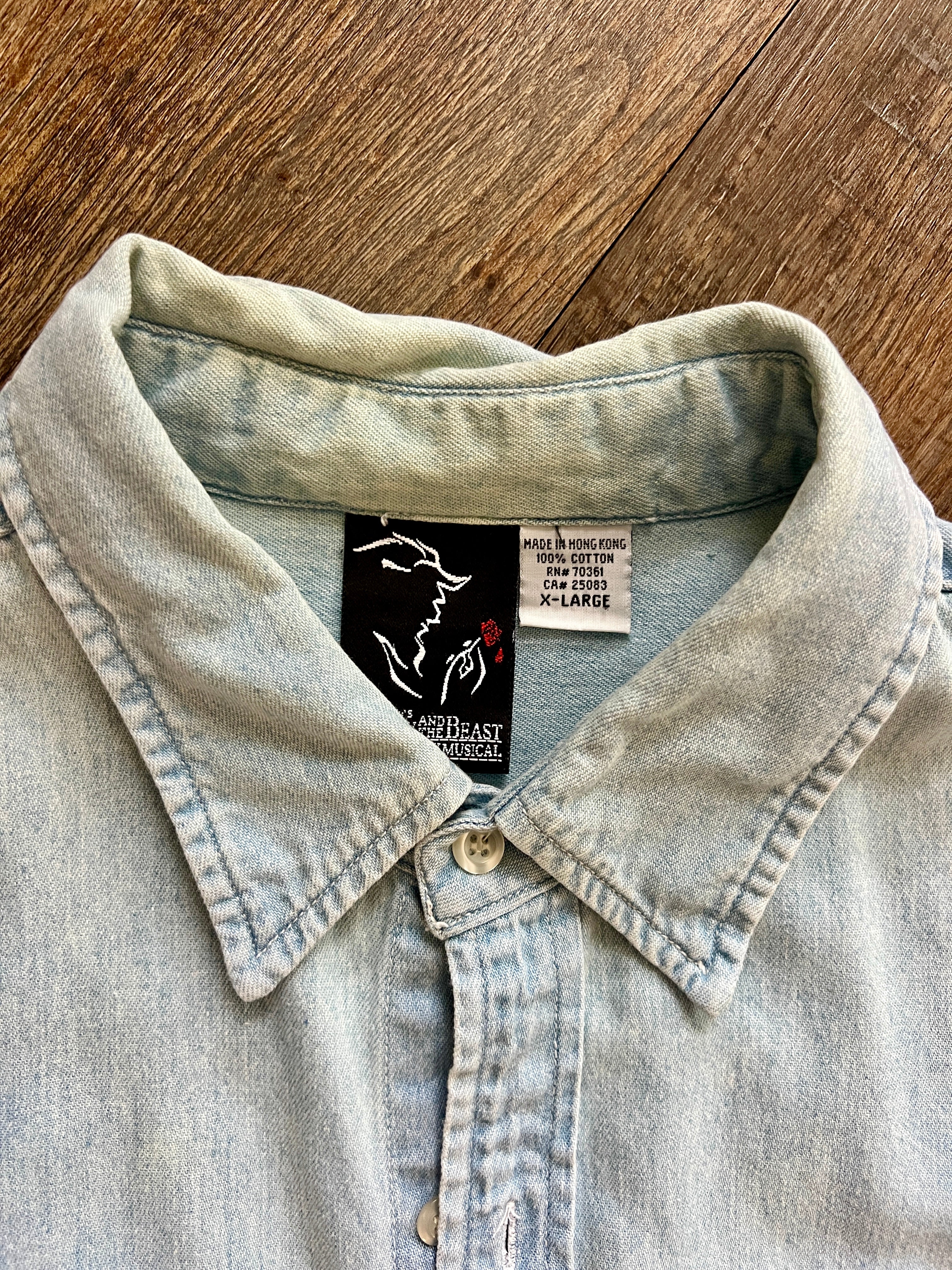 1288 - Denim Beauty & The Beast The Broadway Musical Button Up - XL