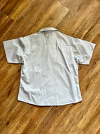 1289 - Blue Embroidered Mickey Health Services Cast Member Button Up - L