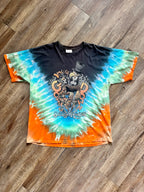 1296 - Blue & Orange Tie-Dye Splash Mountain You're Going Down Vultures Shirt - XL