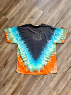 1296 - Blue & Orange Tie-Dye Splash Mountain You're Going Down Vultures Shirt - XL