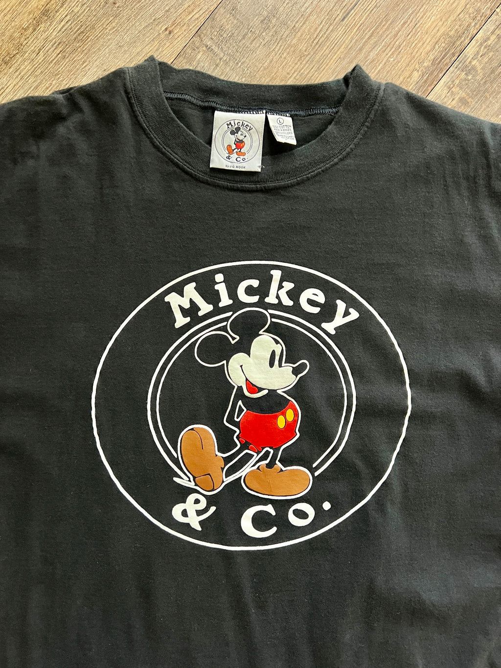 1297 - Black Mickey & Co. Logo Shirt - L