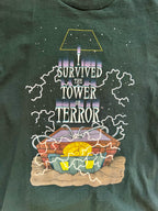 1299 - Black I Survived Tower of Terror It's A Snap Font & Back Hit Shirt - M