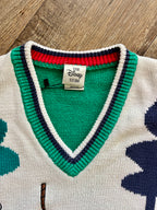 1303 - Green & Blue Embroidered The Disney Store Mickey Golf Sweater Vest - M
