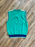 1303 - Green & Blue Embroidered The Disney Store Mickey Golf Sweater Vest - M