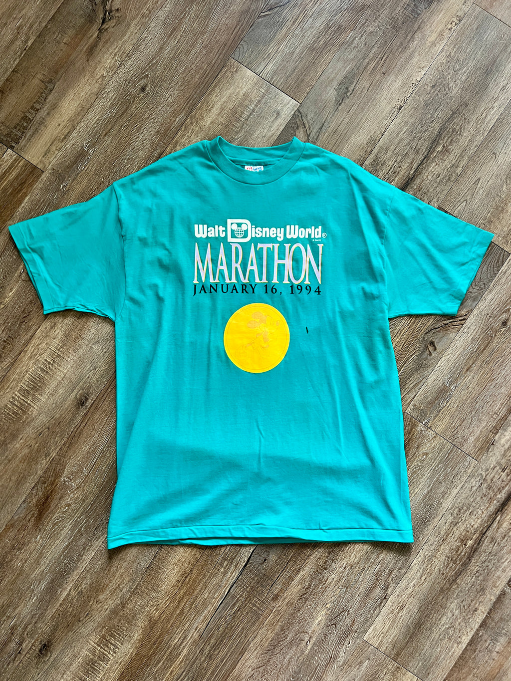 1304 - Teal 1994 Inagural WDW Marathon Volunteer Shirt - XL