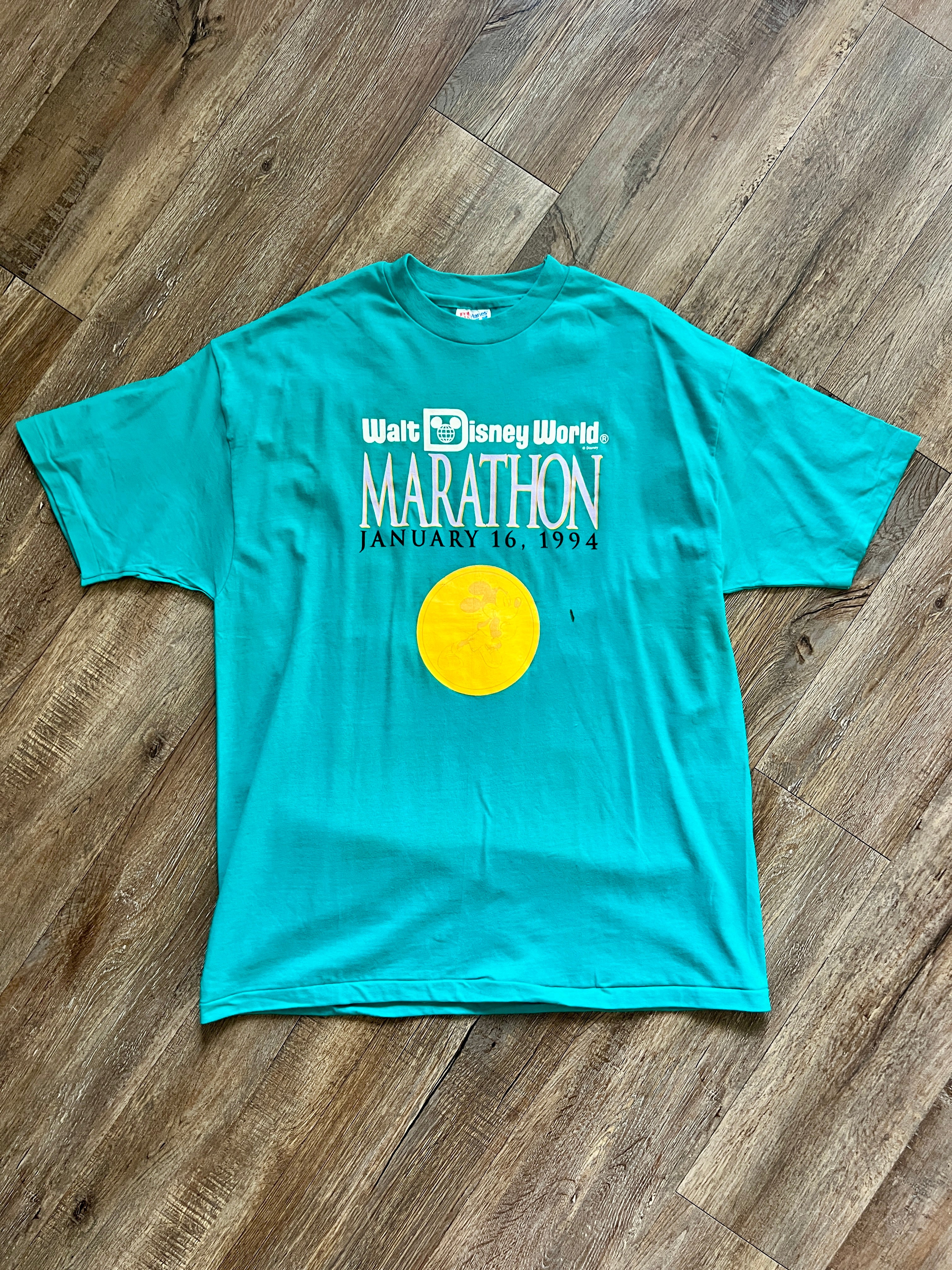 1304 - Teal 1994 Inagural WDW Marathon Volunteer Shirt - XL