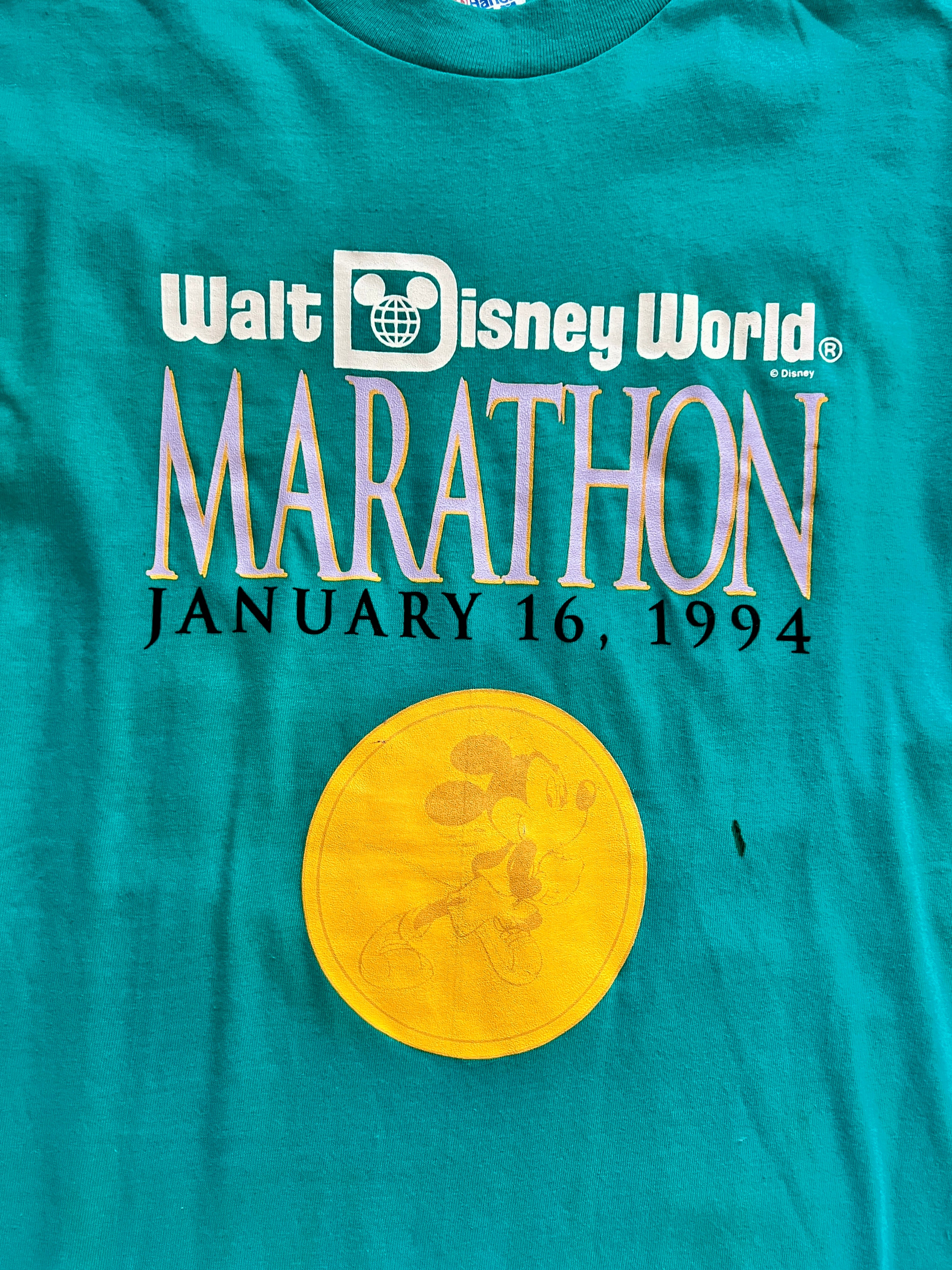 1304 - Teal 1994 Inagural WDW Marathon Volunteer Shirt - XL