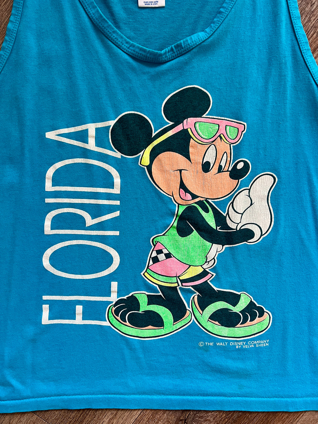 1305 - Blue Velva Sheen Florida Mickey Tank - L