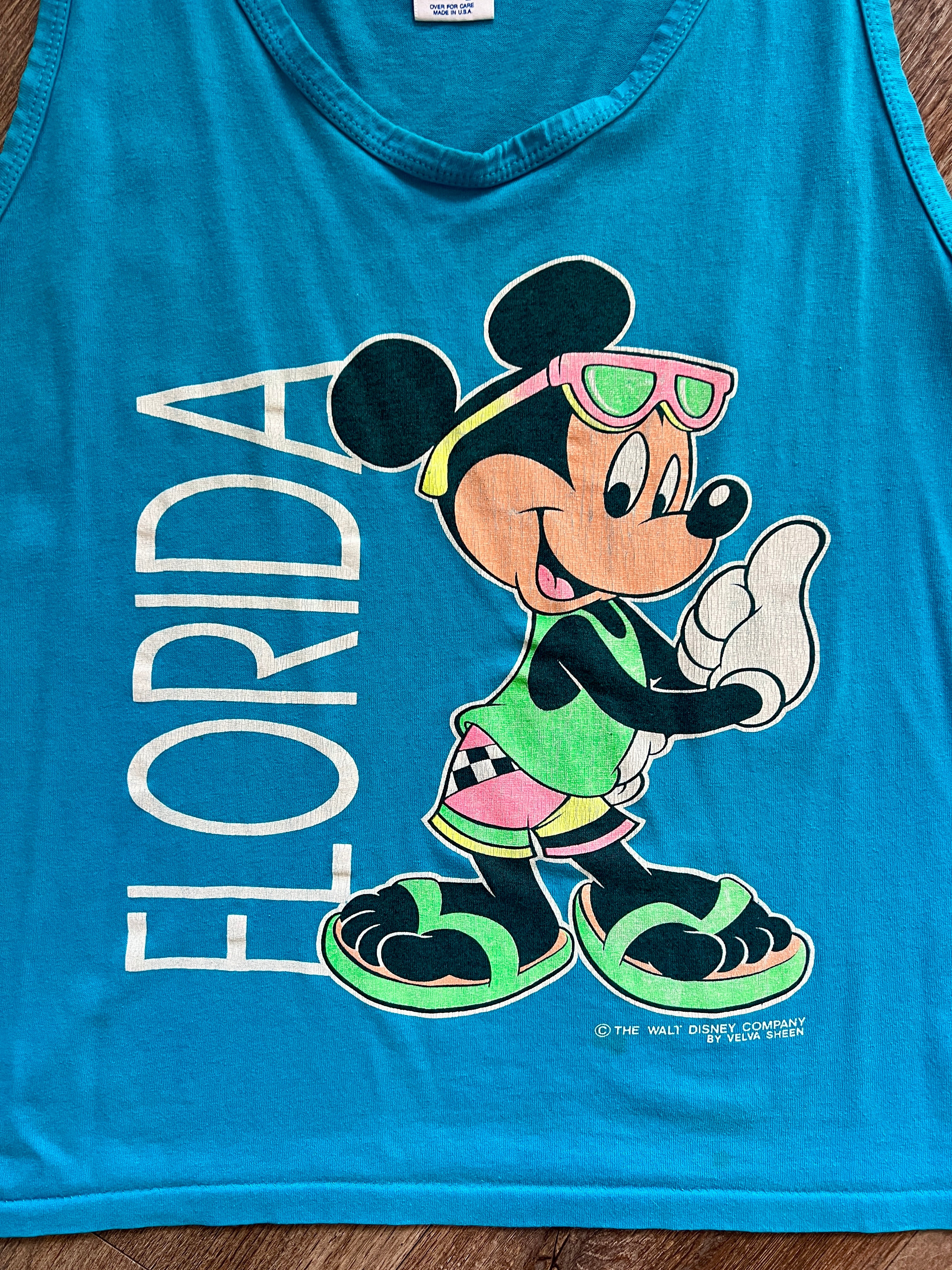 1305 - Blue Velva Sheen Florida Mickey Tank - L